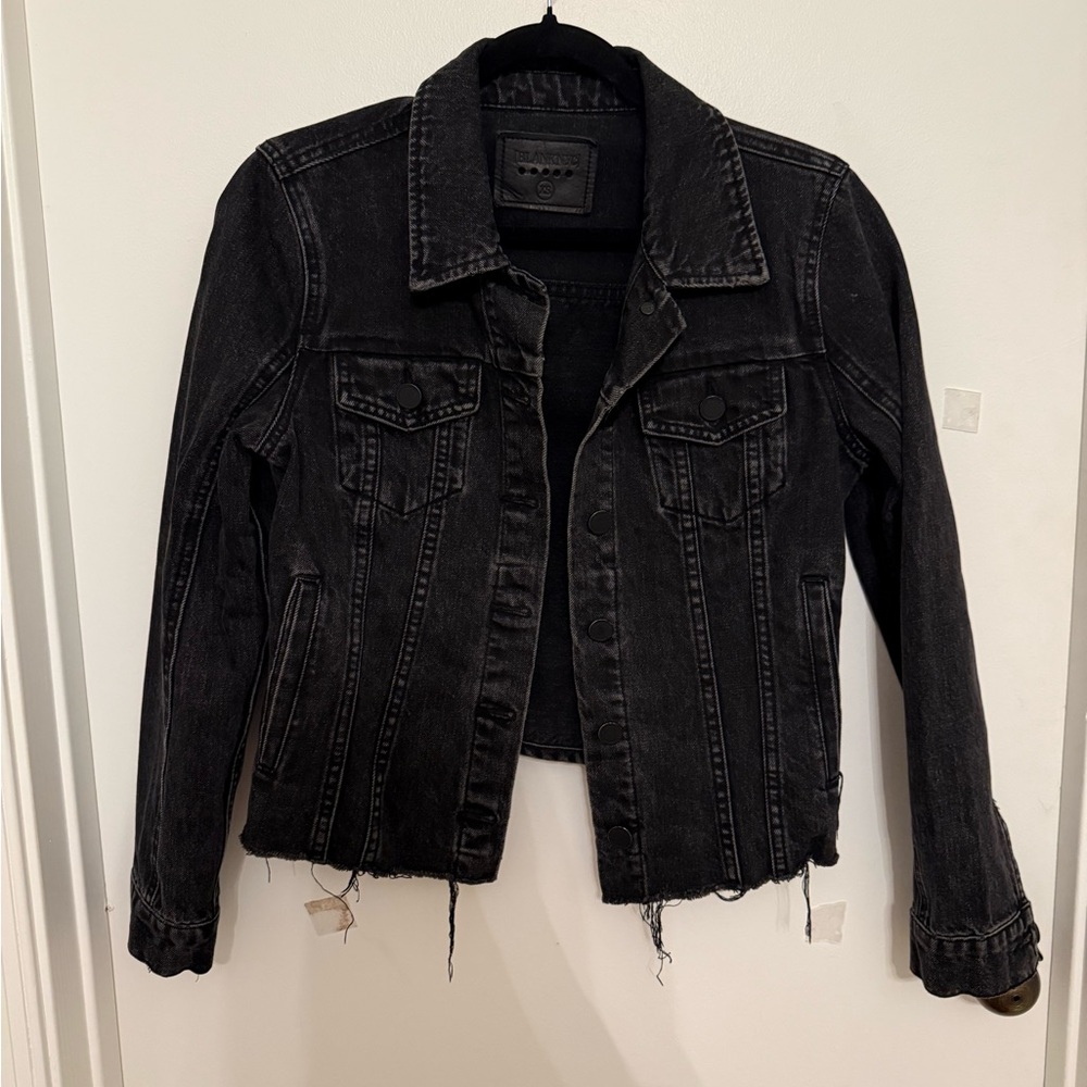 Blank NYC Distressed Black Denim Jacket